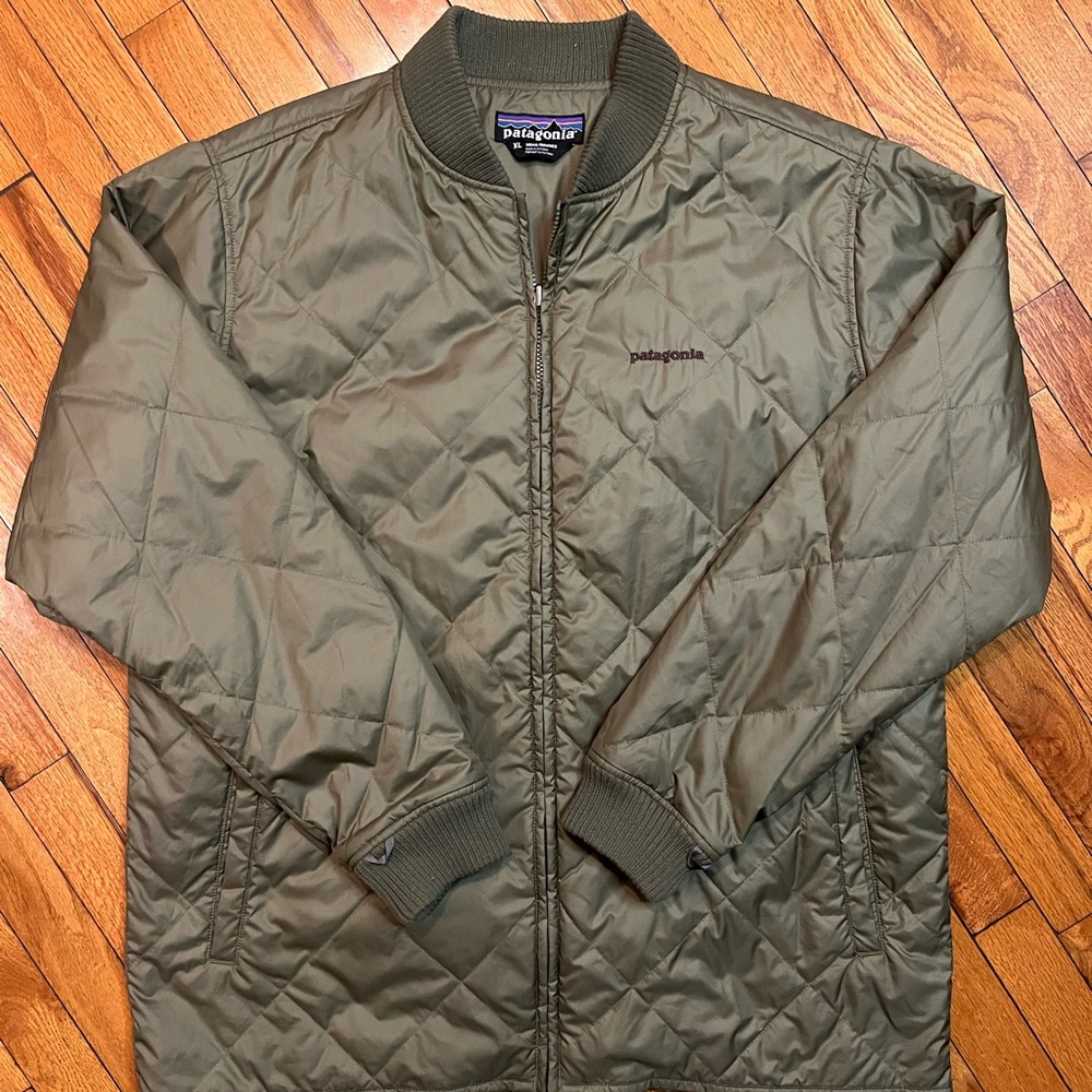 Patagonia Zip Down Jacket Puffer Green Lightweight Jacket Men’s Size XL